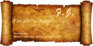 Forján Judit névjegykártya
